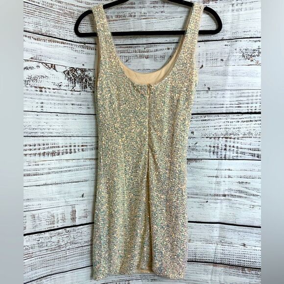 Mable Dress Womens size Small Slip sequin champagne Mini bodycon sparkling Party - Picture 4 of 11